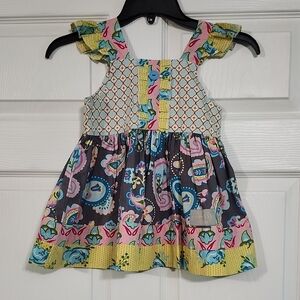 Eleanor Rose Pink and Blue Paisley Kids Dress